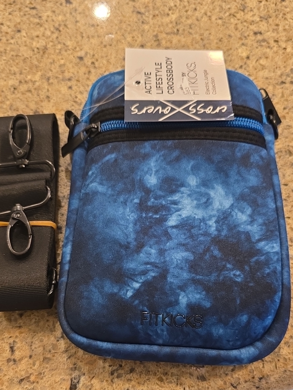 NWT Fitkicks Blue Tie-Dye Crossbody Bag